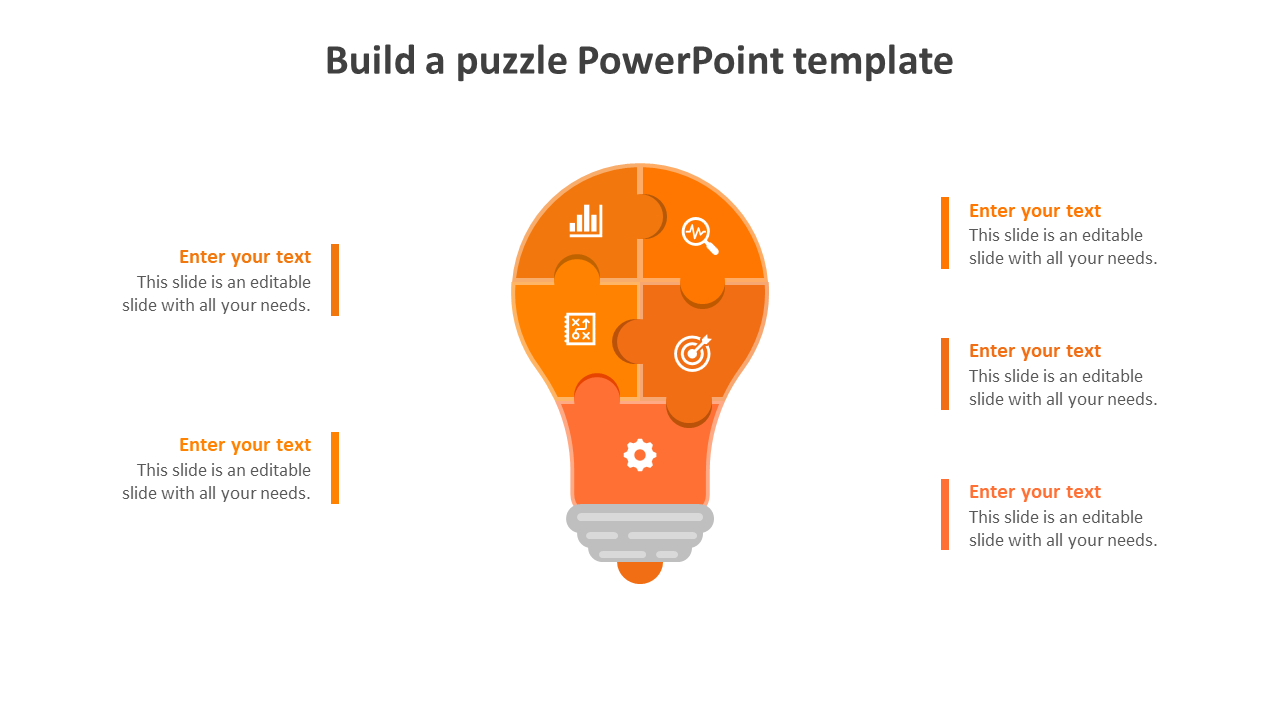 build a puzzle powerpoint template-orange